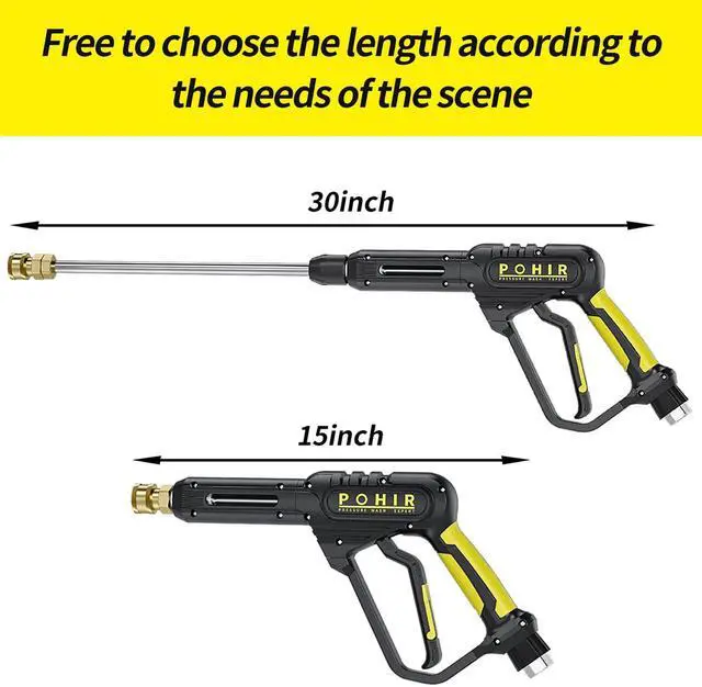Alt view image 3 of 7 - 3600PSI Pressure Washer Gun and Hose 50ft, Power Washer Hose Gun 15 in Extension Wand Accessories Replacement Parts Kit with Nozzle Tips and 3/8'' QC Set Suitable for Home and Outdoor Cleaning