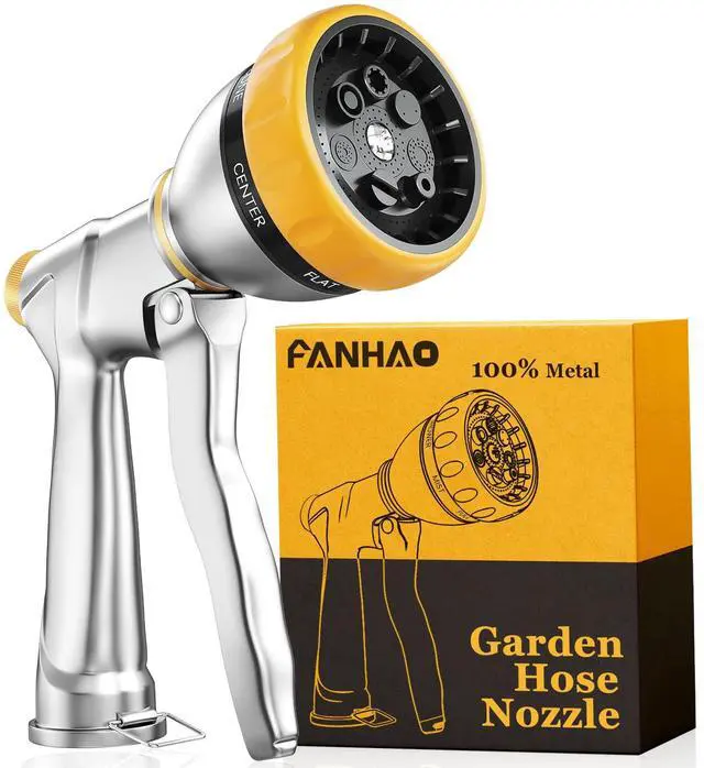 Main image of Garden Hose Nozzle Sprayer, 100% Heavy Duty Metal Water Hose Sprayer with 7 Spray Patterns, High Pressure Spray Nozzle for Watering Plants & Lawns, Washing Cars & Pets