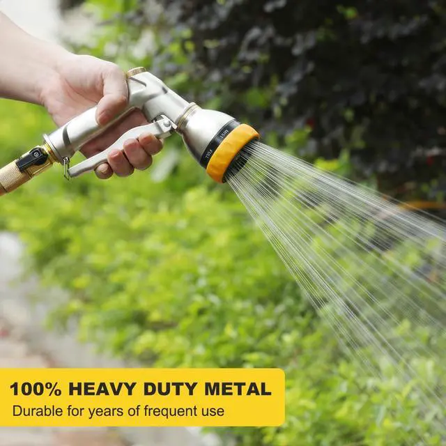 Alt view image 2 of 7 - Garden Hose Nozzle Sprayer, 100% Heavy Duty Metal Water Hose Sprayer with 7 Spray Patterns, High Pressure Spray Nozzle for Watering Plants & Lawns, Washing Cars & Pets