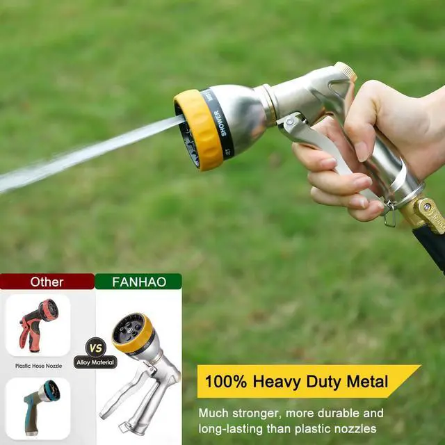 Alt view image 5 of 7 - Garden Hose Nozzle Sprayer, 100% Heavy Duty Metal Water Hose Sprayer with 7 Spray Patterns, High Pressure Spray Nozzle for Watering Plants & Lawns, Washing Cars & Pets