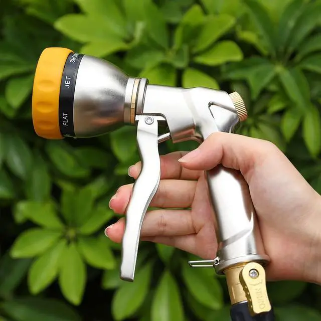Alt view image 7 of 7 - Garden Hose Nozzle Sprayer, 100% Heavy Duty Metal Water Hose Sprayer with 7 Spray Patterns, High Pressure Spray Nozzle for Watering Plants & Lawns, Washing Cars & Pets