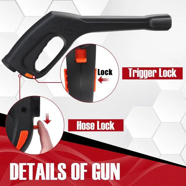 Alt view image 5 of 7 - Pressure Washer Spray Gun and Hose 32FT, Extension Wand and 5 Nozzle Tips, Compatible with Some Portland Husky Black Decker Ford Pulsar ShopForce Taskforce Powerwasher Power Washer