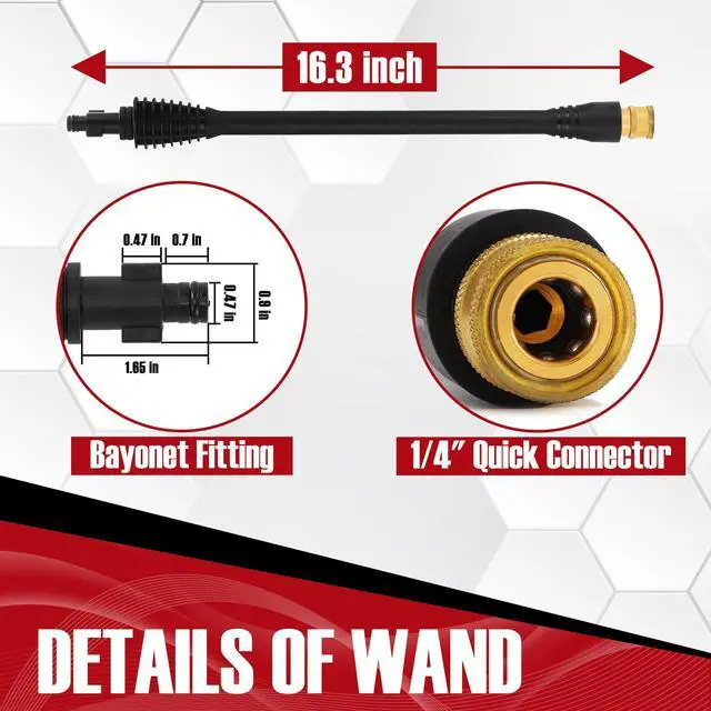 Alt view image 6 of 7 - Pressure Washer Spray Gun and Hose 32FT, Extension Wand and 5 Nozzle Tips, Compatible with Some Portland Husky Black Decker Ford Pulsar ShopForce Taskforce Powerwasher Power Washer