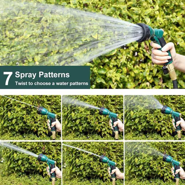 Alt view image 3 of 7 - Garden Hose Nozzle Sprayer Heavy Duty, 100% Metal Spray Nozzle High Pressure Water Hose Nozzle with 7 Patterns for Watering Garden, Washing Cars and Showering Pets