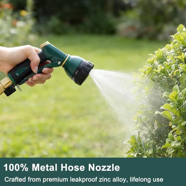 Alt view image 2 of 7 - Garden Hose Nozzle Sprayer Heavy Duty, 100% Metal Spray Nozzle High Pressure Water Hose Nozzle with 7 Patterns for Watering Garden, Washing Cars and Showering Pets