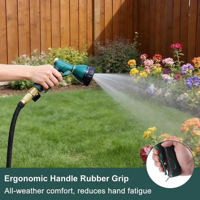 Alt view image 5 of 7 - Garden Hose Nozzle Sprayer Heavy Duty, 100% Metal Spray Nozzle High Pressure Water Hose Nozzle with 7 Patterns for Watering Garden, Washing Cars and Showering Pets