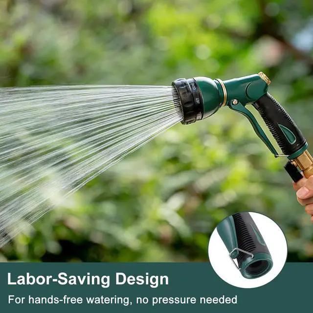 Alt view image 6 of 7 - Garden Hose Nozzle Sprayer Heavy Duty, 100% Metal Spray Nozzle High Pressure Water Hose Nozzle with 7 Patterns for Watering Garden, Washing Cars and Showering Pets