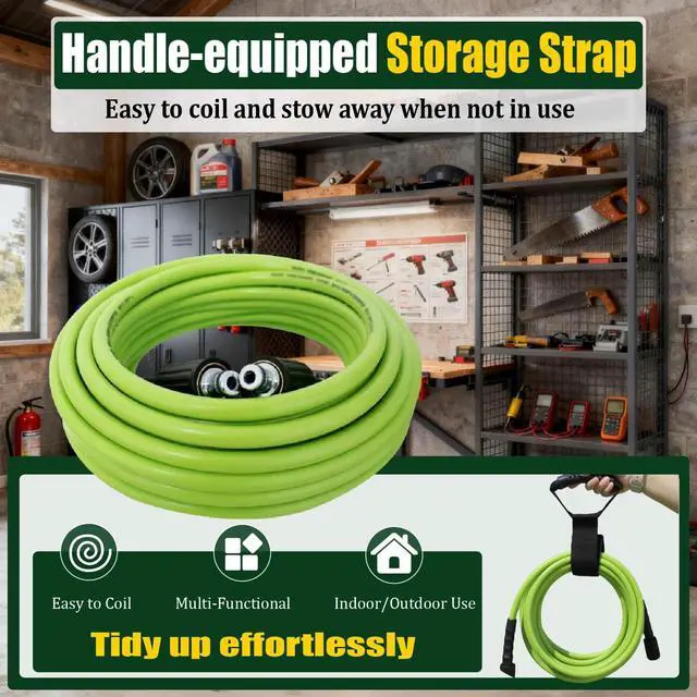 Alt view image 6 of 7 - Pressure Washer Hose 100FT for Power Washer, 5800 PSI Kink Resistant Pressure Washing Extension Hose, 1/4" Power Washer Hose Replacement (M22-14mm) with 3/8" Quick Connector, Green