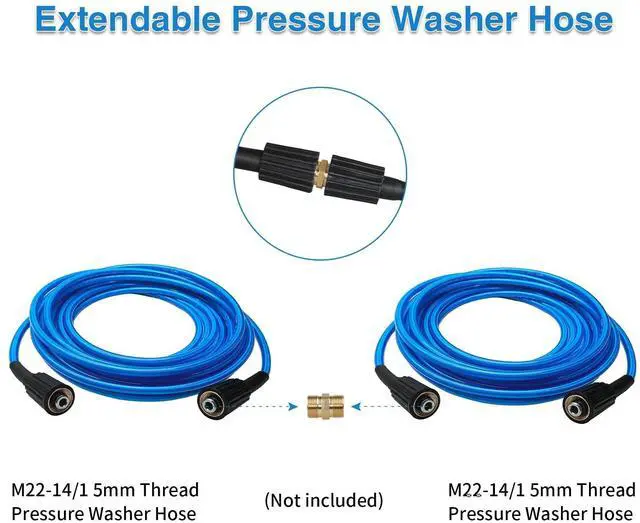 Alt view image 5 of 6 - Pressure Washer Hose 25 FT 1/4 Inch, Kink Resistant Power Washing Extension Hose Compatible with M22 Fittings, Replacement For Most Brand Pressure Washers, 3000 PSI