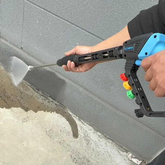 Alt view image 4 of 7 - Adjustable High Power Pressure Washer Gun with Swivel,with 2 Extension Wand 5 Nozzle10 O-Rings Thread Adapter 5000 PSI For Pressure Washer