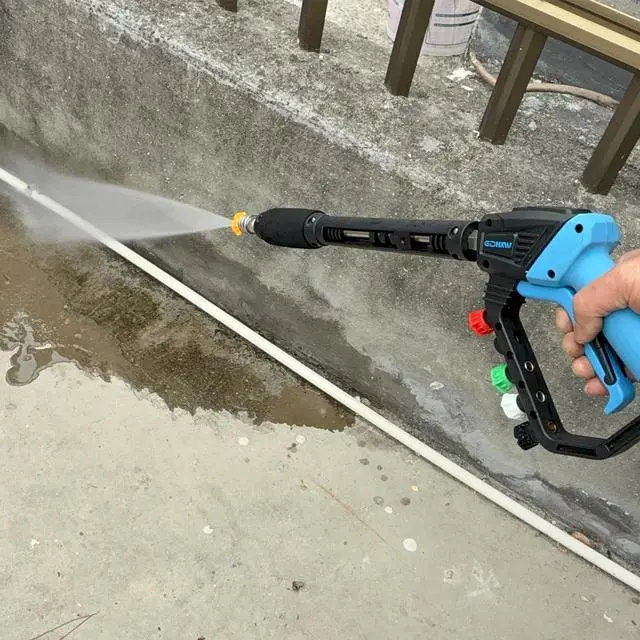 Alt view image 6 of 7 - Adjustable High Power Pressure Washer Gun with Swivel,with 2 Extension Wand 5 Nozzle10 O-Rings Thread Adapter 5000 PSI For Pressure Washer