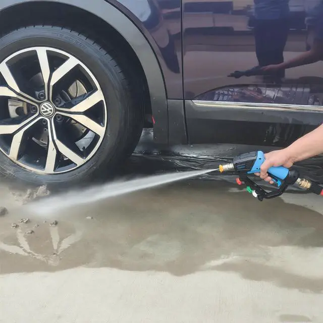 Alt view image 5 of 6 - Short High Power Pressure Washer Gun with Swivel, 5 Nozzle Loss Prevention Design 5000 PSI For Pressure Washer