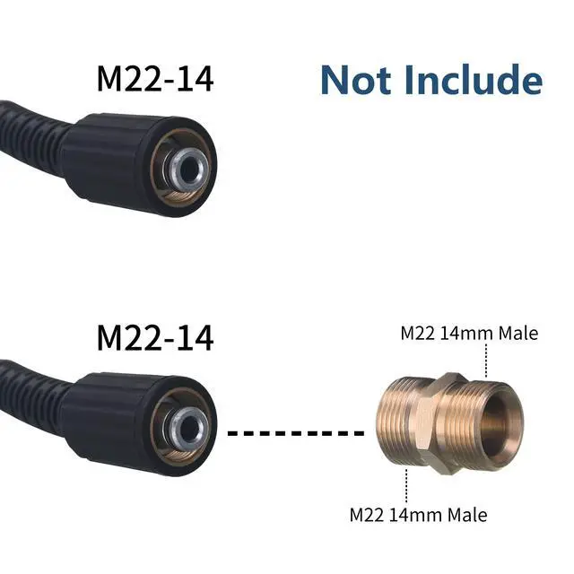 Alt view image 3 of 7 - High Pressure Washer Hose, 25 FT X 1/4 Inch, 3600 PSI, M22 14mm, Replacement Power Washer Hose for Most Brands