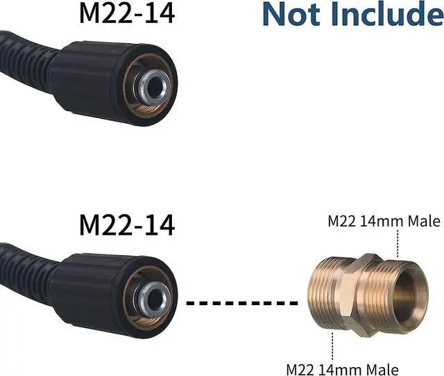 Alt view image 7 of 7 - High Pressure Washer Hose, 25 FT X 1/4 Inch, 3600 PSI, M22 14mm, Replacement Power Washer Hose for Most Brands