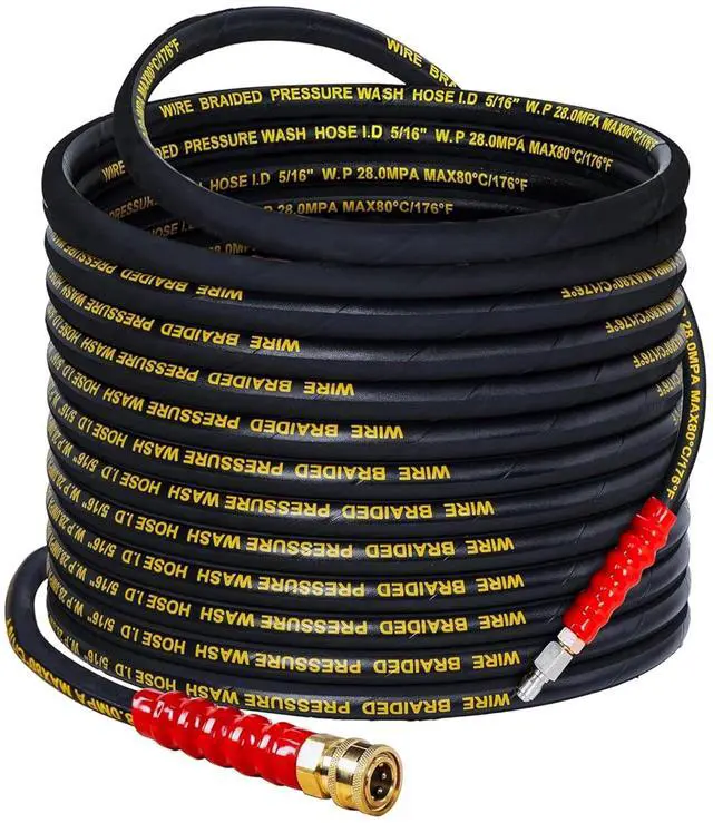 Main image of 50 FT Pressure Washer Hose with 3/8" Quick Connect, 4000 PSI Kink Resistant High Tensile Wire Power Washer Hose