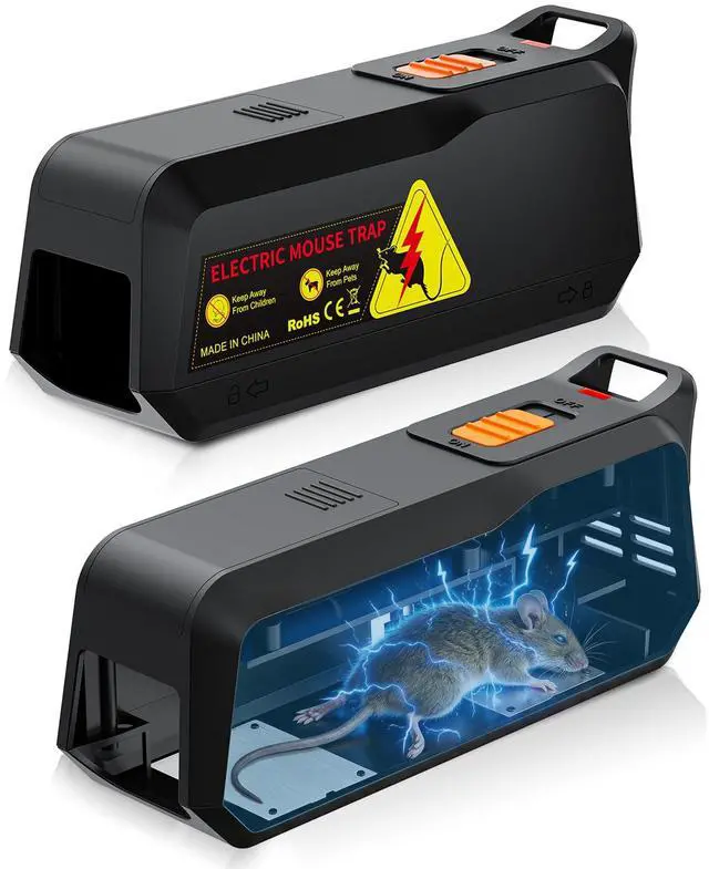 Main image of 2 Pack Electric Mouse Trap Zapper with Powerful Voltage, Effective Electronic Mouse Traps Indoor for Home, No-Touch Disposal, Reusable Small Mice Catcher for Kitchen, Living Room and More