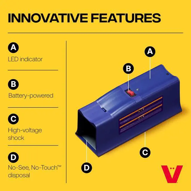 Alt view image 2 of 7 - Rat Zapper Classic Indoor Electronic Mouse and Rat Trap - 1 Electric Trap - RZC001-4 - Kill Up To 20 Rats - Easy to Use - LED Light Catch Alerts - Humanely Kill Mice and Rats - No See, No Touch