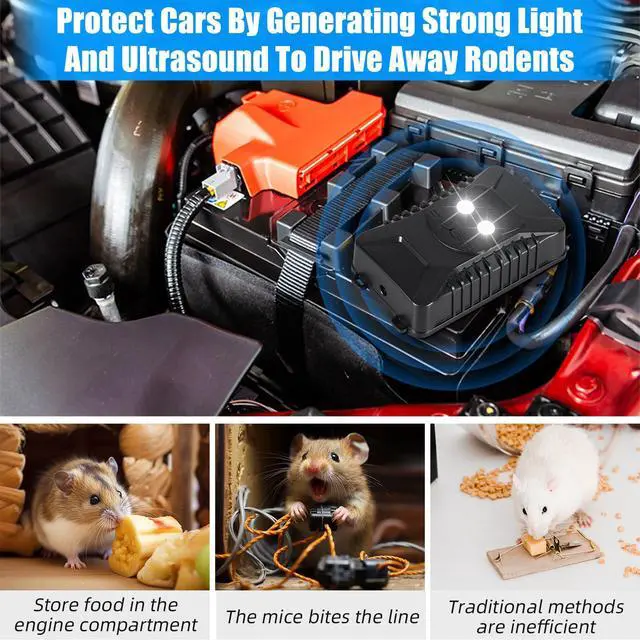Alt view image 2 of 7 - Ultrasonic Rat Repellent for Car Rodent Repellent Plug-in Rat Deterrent for Car Engines Battery Operated Rodent Deterrent Under Hood Keep Mice Rat Squirrel Out of Attic, Garage, Barn,Indoor,4 Pack