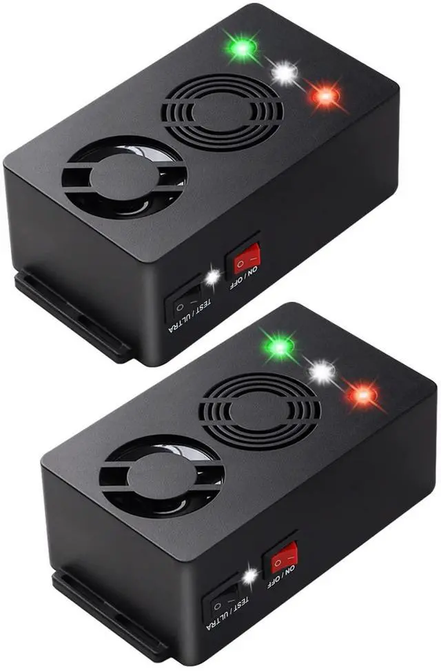 Main image of Rodent Repellent Battery Operated Ultrasonic Mouse Repeller for Car Engines Squirrel Pest Repeller Under Hood Mice Deterrent for House Garage Attic Indoor 2 Pack