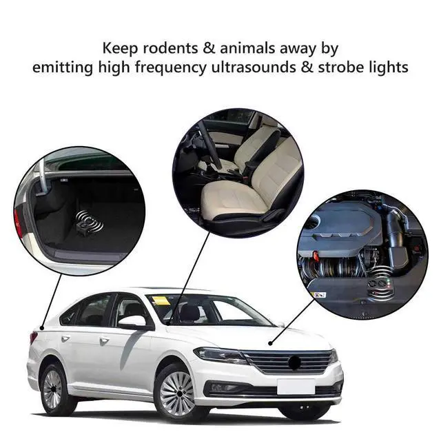 Alt view image 3 of 7 - Rodent Repellent Battery Operated Ultrasonic Mouse Repeller for Car Engines Squirrel Pest Repeller Under Hood Mice Deterrent for House Garage Attic Indoor 2 Pack