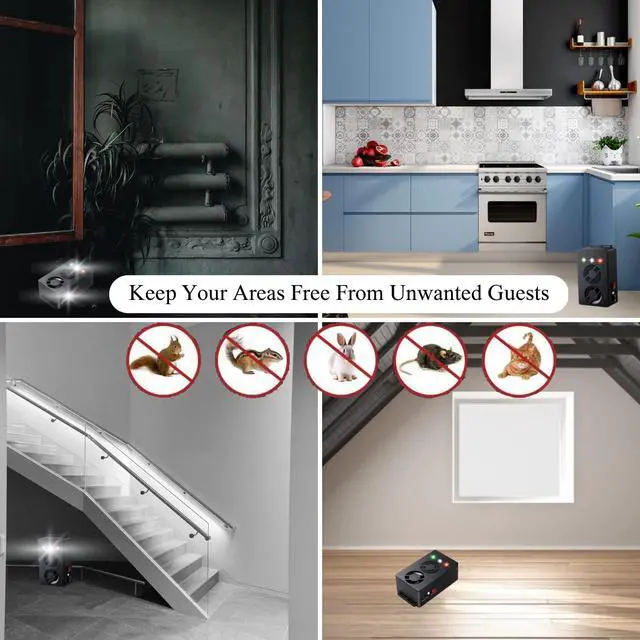 Alt view image 6 of 7 - Rodent Repellent Battery Operated Ultrasonic Mouse Repeller for Car Engines Squirrel Pest Repeller Under Hood Mice Deterrent for House Garage Attic Indoor 2 Pack