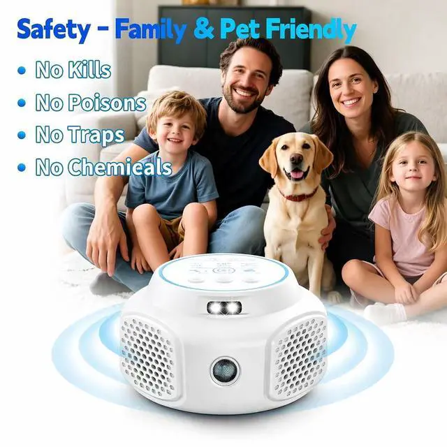 Alt view image 5 of 5 - Ultrasonic Mouse Repellent Pest Control Repeller, Mouse Traps for Rodent, Mice, Ant, Rat, Squirrel, Bug, Roach, Bat, Rat Mice Repellent Device for House Plug in Indoor for Home 1Pack White
