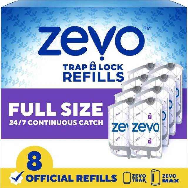 Main image of Flying Insect Trap Official Refill Cartridges - Fits Both Zevo Trap & MAX Indoor Fly Trap - Authentic Trap+Lock Technology to Catch Gnats, House & Fruit Flies (8 Official Refill Cartridges)