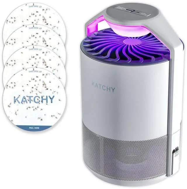 Main image of Indoor Fly Trap Catcher & Killer for Mosquito, Fruit Fly, Gnat & Small Moth Non-Zapper Trap with Fan Suction & Blue UV Light Ideal for Indoor Spaces, Kitchen & Plants (Original, White)