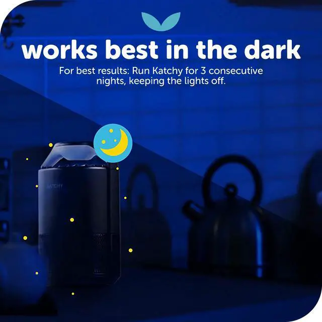 Alt view image 7 of 7 - Flying Insect Trap Indoor Catcher & Killer for Mosquito, Fruit Fly, Gnat & Small Moth Non-Zapper with Suction & Blue Light Ideal for Indoor Spaces, Kitchen & Plants (Original, Black)