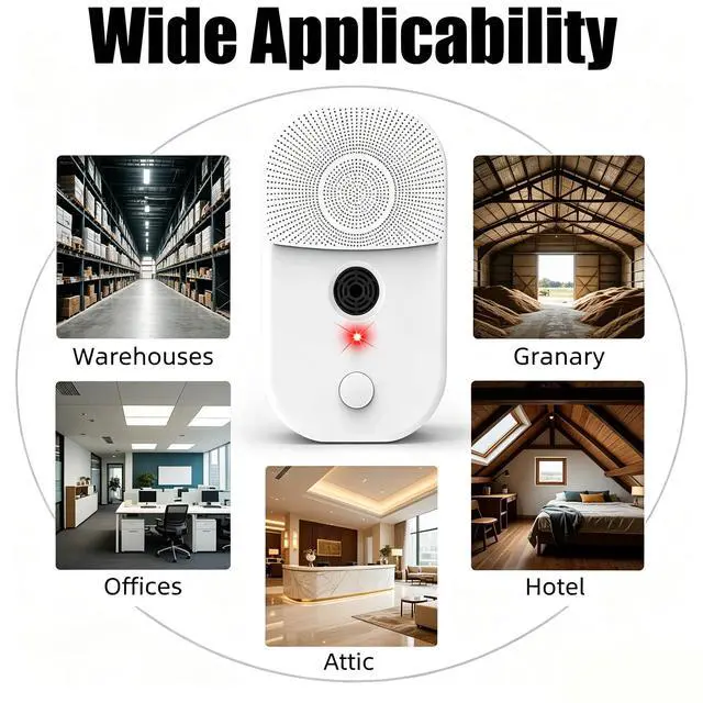 Alt view image 6 of 7 - 2026 Upgraded 4 Pack Ultrasonic Bat Repellent for Attic,Plug in Bat Deterrent System for Indoor & Outdoor Use,Safe Bat Repellent Deterrent Devices to Keep Bats Away from Home,Human & Pet Friendly
