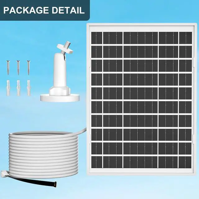 Alt view image 6 of 6 - 6W Solar Panel for myQ Smart Garage Door Video Keypad,16.4Ft Outdoor Power Charging Cable and Adjustable Mount, Continuously Charging Your Video Keypad