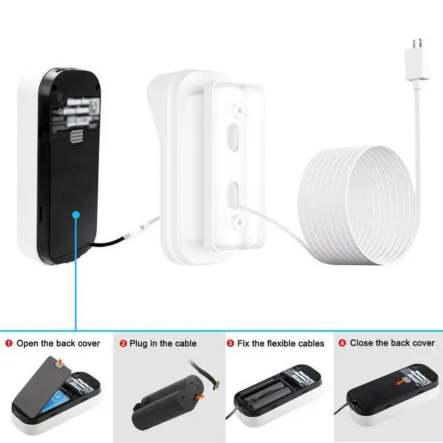 Alt view image 3 of 6 - 20ft Power Adapter Kit for myQ Smart Garage Video Keypad,Angle Adjustable(40 to 140) Degree Mounting Bracket for myQ, (2-in-1) Mount and Power Cable,Easy to Install