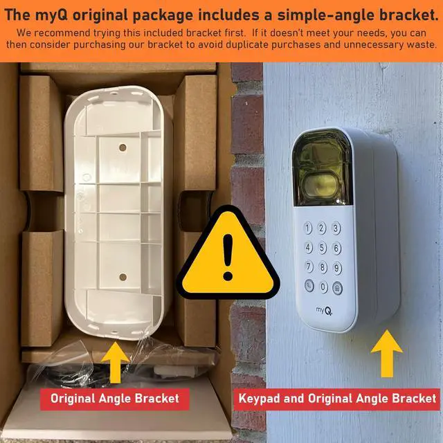 Alt view image 5 of 7 - Swivel Mount for myQ Smart Garage Video Keypad ,Angle Adjustable(40 to 140 ) Degree Mounting Bracket for myQ ,Easy to Install (Video Keypad is NOT Included