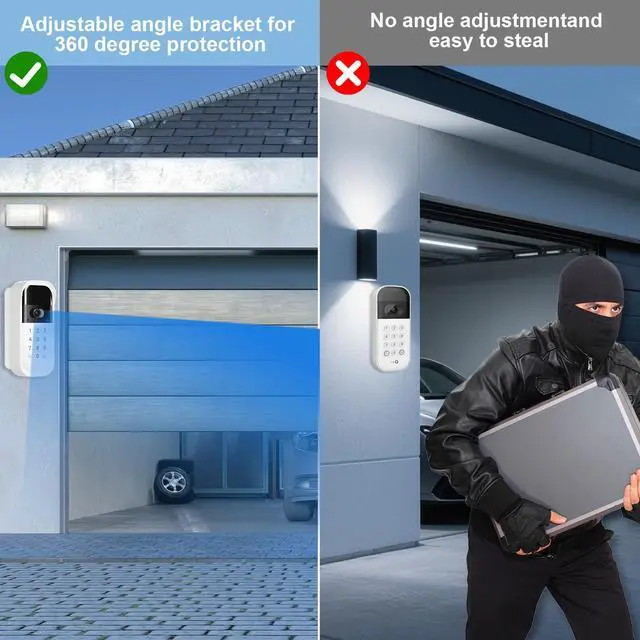 Alt view image 4 of 7 - Swivel Mount for myQ Smart Garage Video Keypad, Angled Adjustable 40 to 140 Degrees Corner Mounting for myQ Garage Door Opener Easy to Install Reduce Blind Spot (Video Keypad is NOT Included)