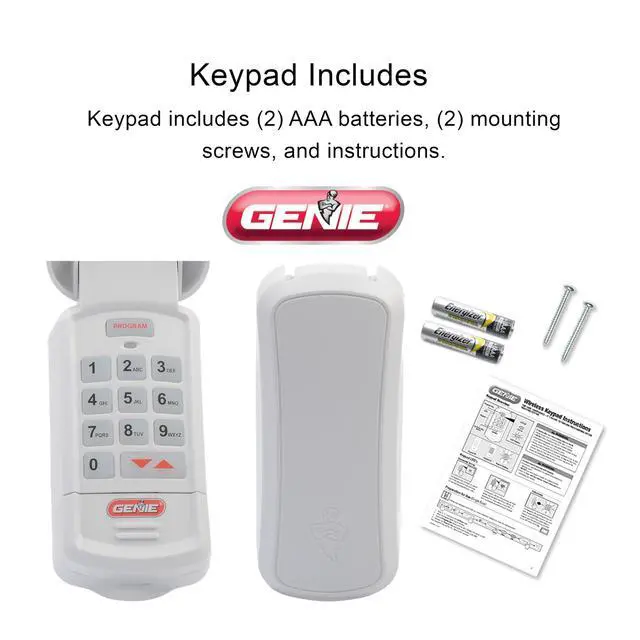 Alt view image 2 of 7 - Garage Door Opener Wireless Keyless Keypad - Safe & Secure Access - Compatible with All Genie Intellicode Garage Door Openers - Easy Entry into the Garage With a PIN - Model GK-R, White