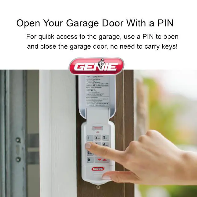 Alt view image 4 of 7 - Garage Door Opener Wireless Keyless Keypad - Safe & Secure Access - Compatible with All Genie Intellicode Garage Door Openers - Easy Entry into the Garage With a PIN - Model GK-R, White