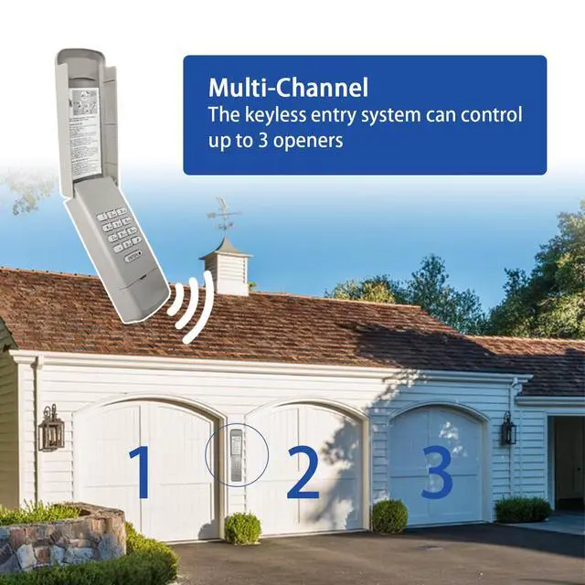 Alt view image 6 of 7 - Garage Door Opener Keypad Replacement for Liftmaster Chamberlain Craftsman Garage Door Keypad Wireless Keyless Entry with 315/390 MHZ Learn Button Since 1993