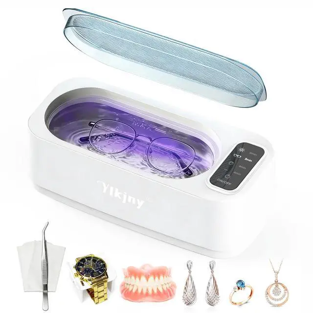 Main image of Ultrasonic Jewelry Cleaner, 55KHz 400ml Ultrasonic Cleaner with 4 Cleaning Modes & LED Light, Ideal for Jewelry Cleaner, Eyeglasses, Rings, Retainers, Silverware, Watches and Small Valuables