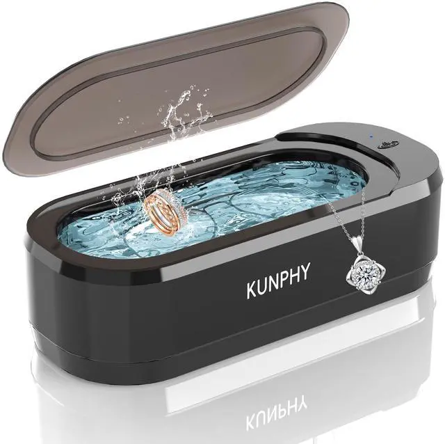 Main image of Ultrasonic Jewelry Cleaner, Jewelry Cleaner Machine 12oz 46KHz, Professional Sonic Cleaner with One-Touch Operation, Sonic Cleaner for Rings, Glasses, Jewelry, Dentures (Black)