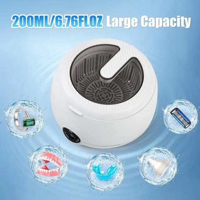 Alt view image 4 of 7 - Ultrasonic Retainer Cleaner, Retainer Cleaner Machine for Dentures & Invisalign, 45kHz UV Dental Cleaner Removes Stains & Buildup, 3 Modes, 200ml for Aligners, Mouth Guards