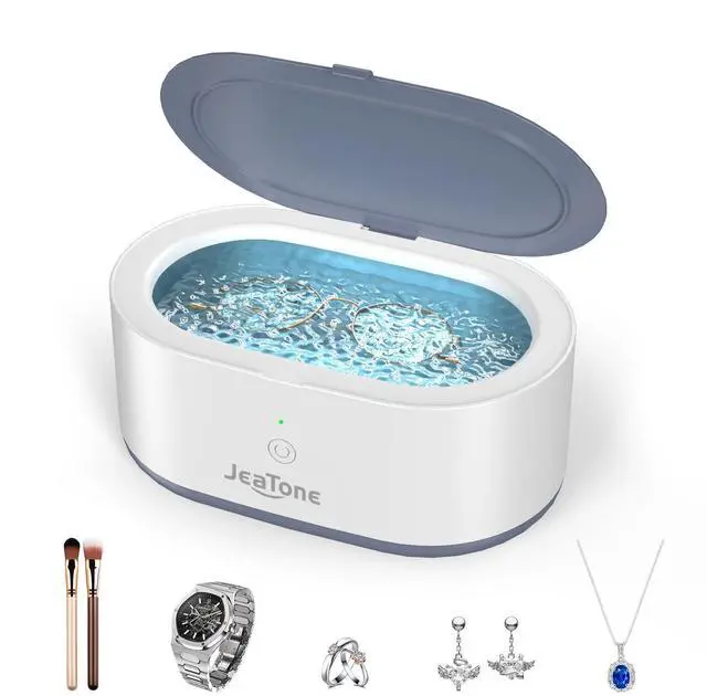 Main image of Ultrasonic Jewelry Cleaner, 46KHz Professional Ultrasonic Cleaning Machine for Rings, Eyeglasses, Retainers, Dentures & Watches, 20oz Stainless Steel Sonic Jewelry Cleaner Pod