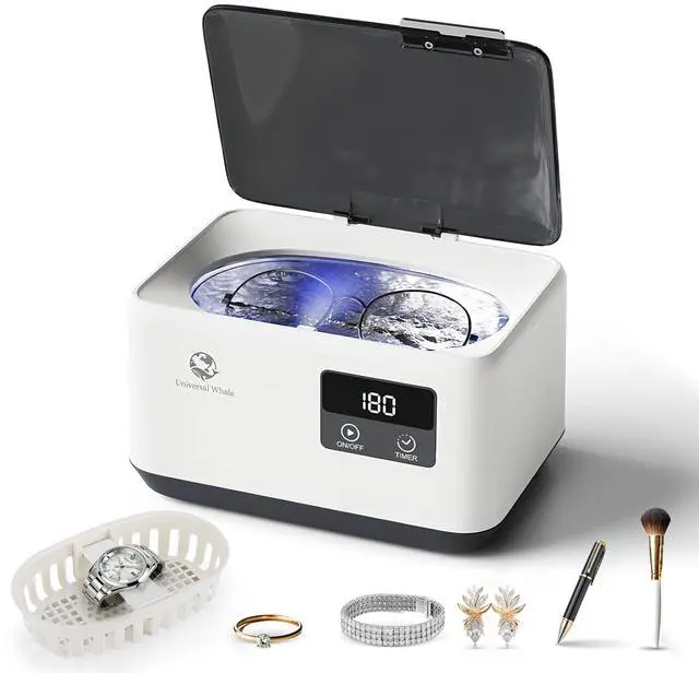 Main image of Ultrasonic Jewelry Cleaner 45KHz, 20oz Ultrasonic Cleaner with Cleaning Basket, 304 Stainless Steel Tank & 5 Modes, Ultrasonic Cleaner Machine for Jewelry, Glasses, Retainer, Watch Straps, Denture