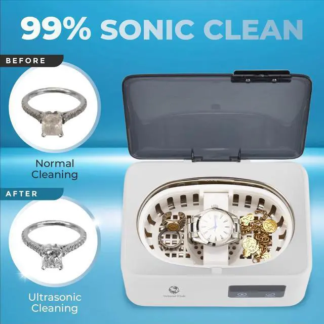 Alt view image 3 of 7 - Ultrasonic Jewelry Cleaner 45KHz, 20oz Ultrasonic Cleaner with Cleaning Basket, 304 Stainless Steel Tank & 5 Modes, Ultrasonic Cleaner Machine for Jewelry, Glasses, Retainer, Watch Straps, Denture
