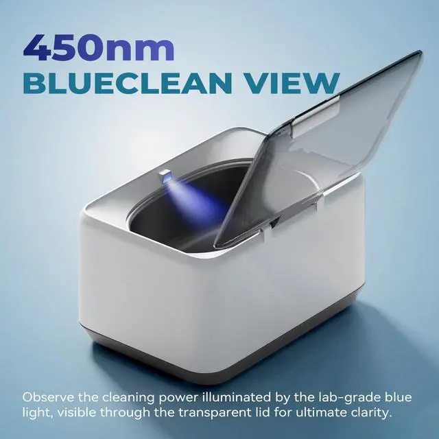 Alt view image 6 of 7 - Ultrasonic Jewelry Cleaner 45KHz, 20oz Ultrasonic Cleaner with Cleaning Basket, 304 Stainless Steel Tank & 5 Modes, Ultrasonic Cleaner Machine for Jewelry, Glasses, Retainer, Watch Straps, Denture