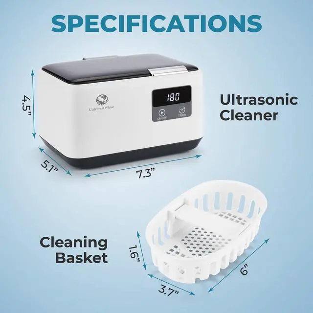 Alt view image 7 of 7 - Ultrasonic Jewelry Cleaner 45KHz, 20oz Ultrasonic Cleaner with Cleaning Basket, 304 Stainless Steel Tank & 5 Modes, Ultrasonic Cleaner Machine for Jewelry, Glasses, Retainer, Watch Straps, Denture