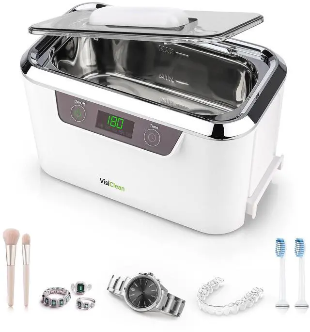 Main image of Ultrasonic Cleaner, Professional Ultrasonic Jewelry Cleaner for Diamond Ring, Silver, Gold, Earrings, Necklaces, Glasses, Denture, Retainer, Cpap, Coins, Mouthguard, Razors
