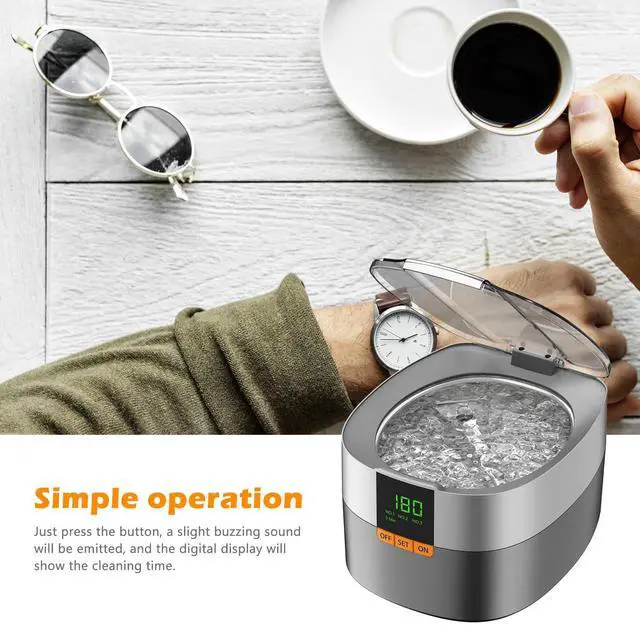Alt view image 4 of 7 - Ultrasonic Jewelry Cleaning Machine, 750ml Sonic Cleaner with Digital Timer for Eyeglasses, RingsSilver Cleaner Solution for Gifts
