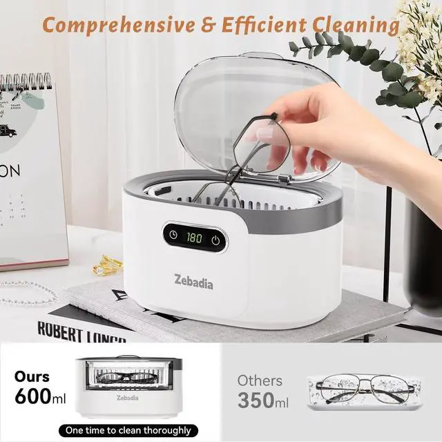 Alt view image 2 of 7 - 600ml Ultrasonic Jewelry Cleaner, Digital Timer, Deep Sonic Cleaning for Eyeglasses, Rings, Silver, Coins & Makeup Brushes
