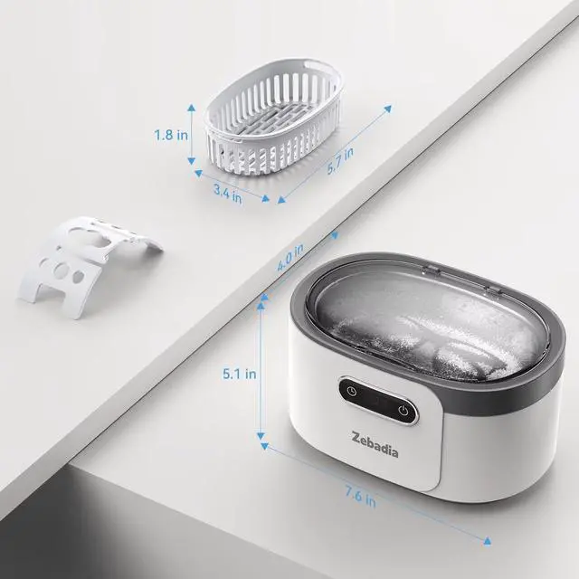 Alt view image 7 of 7 - 600ml Ultrasonic Jewelry Cleaner, Digital Timer, Deep Sonic Cleaning for Eyeglasses, Rings, Silver, Coins & Makeup Brushes