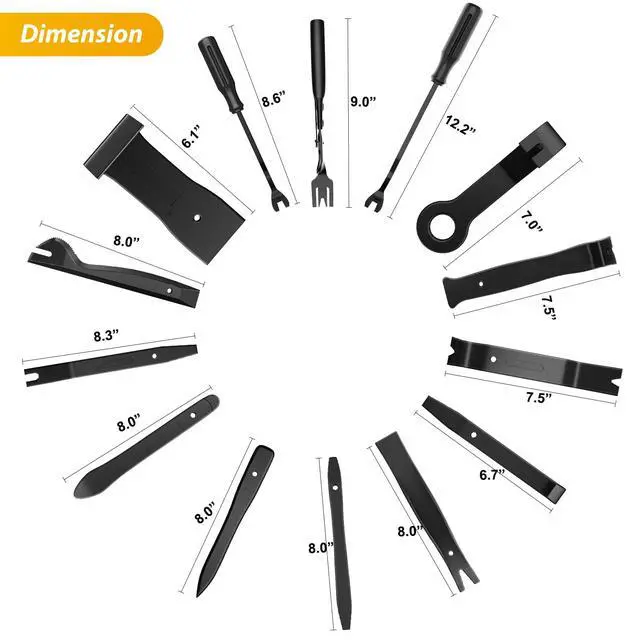 Alt view image 2 of 7 - 88Pcs Trim Removal Tool, Auto Push Pin Bumper Retainer Clip Set Fastener Terminal Remover Tool Adhesive Cable Clips Removal Kit Car Panel Radio Removal Auto Clip Pliers, Black